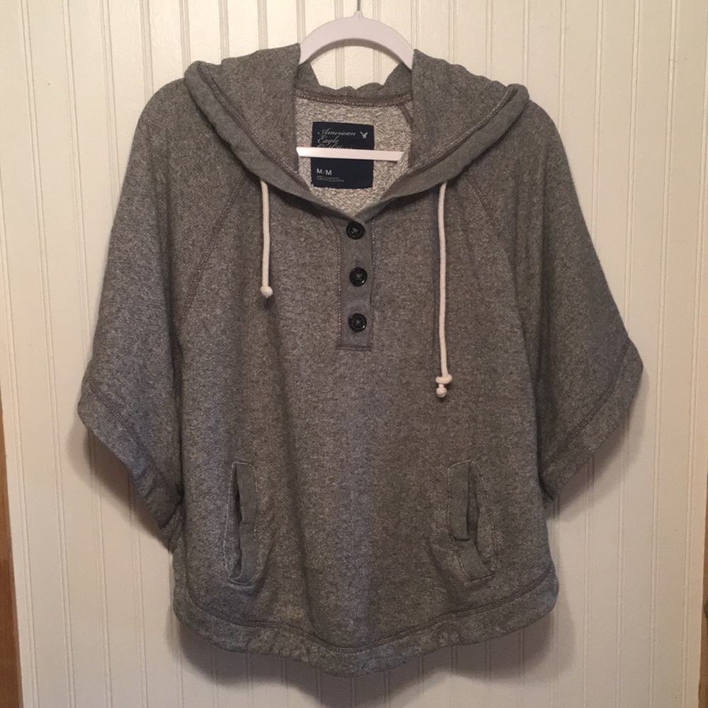 Gray AEO Cape Sweater
